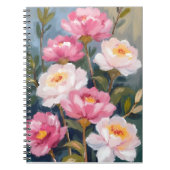 ピンクの芍薬の花束の絵画 ノートブック (正面)