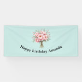 ピンクの芍薬の花束の誕生日 横断幕 (横)
