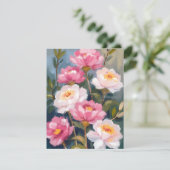 ピンクの芍薬の花束カード (スタンド正面)