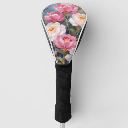 ピンクの芍薬の花束 ゴルフヘッドカバー (正面)