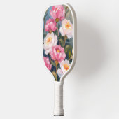 ピンクの芍薬の花束 水彩画 ピックルボールラケット (左)