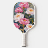 ピンクの芍薬の花束 水彩画 ピックルボールラケット (裏面)