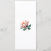 ピンクの芍薬の花 エレガントなディナー ウェディング メニュー (裏面)