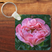 ピンクの芍薬の花 キーホルダー (正面)