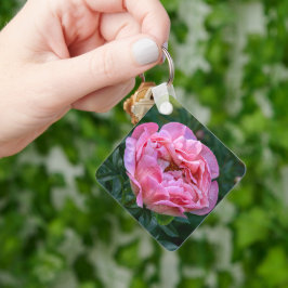 ピンクの芍薬の花 キーホルダー