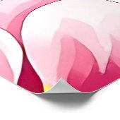 ピンクの芍薬の花 ゴールドの葉の模様 ポスター (角)