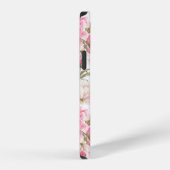 ピンクの芍薬の花 シームレス パターン iPhoneケース (右側面)