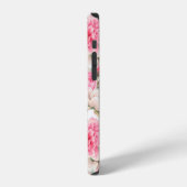 ピンクの芍薬の花 シームレス パターン iPhoneケース (左側面)