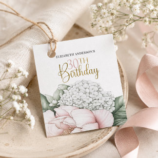 ピンクの芍薬の花 フラワー 30歳の誕生日 フェイバータグ