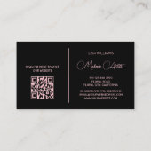 ピンクの芍薬の花　ブラック 名刺 (裏面)