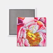 ピンクの芍薬の花 水彩画 マグネット (正面/裏面)