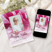 ピンクの芍薬の花　生きている葬儀パーティー 招待状