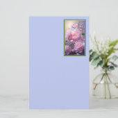ピンクの芍薬の蕾と花の紙シート (スタンド正面)