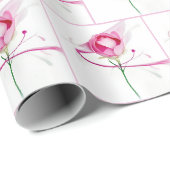 ピンクの芍薬の蕾の抽象画 ラッピングペーパー (ロールコーナー)