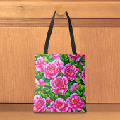 ピンクの芍薬トートバッグ トートバッグ
