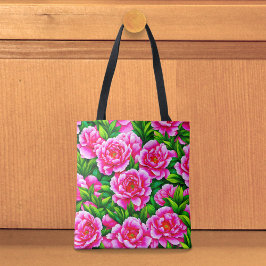 ピンクの芍薬トートバッグ トートバッグ