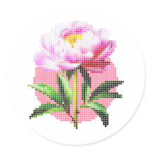 ピンクの芍薬ドットモザイクフラワー