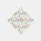 ピンクの芍薬柄  スタンダードカクテルナプキン (角)