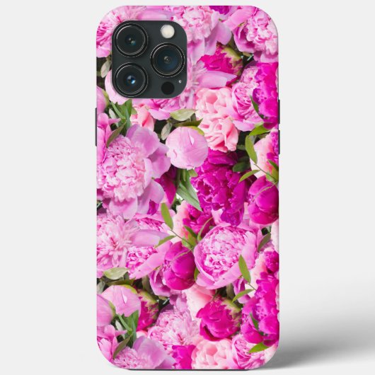 ピンクの芍薬柄 Case-Mate iPhoneケース (裏面)