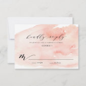 ピンクの芍薬 ウェディング 返信カード (正面)