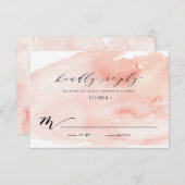 ピンクの芍薬 ウェディング 返信カード (正面/裏面)