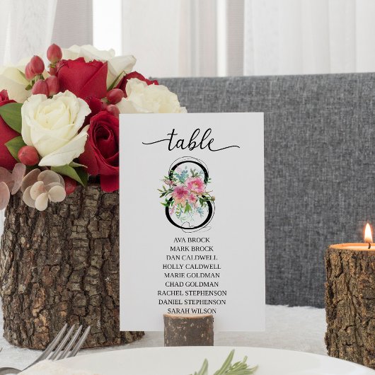 ピンクの芍薬 テーブルエイト テーブルナンバー