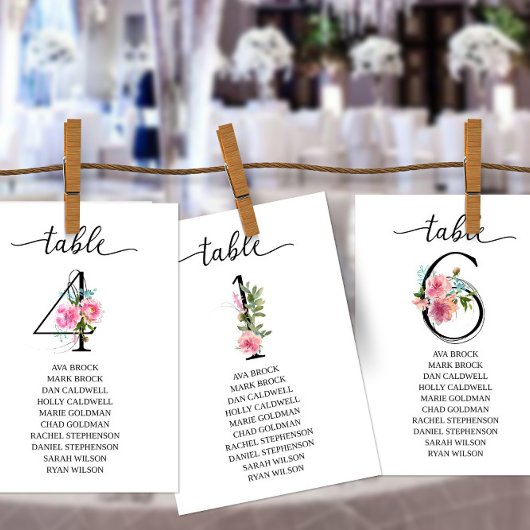 ピンクの芍薬 テーブルエイト テーブルナンバー