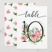 ピンクの芍薬 テーブル10 テーブルナンバー (正面/裏面)