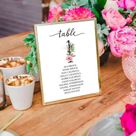 ピンクの芍薬 テーブル1 テーブルナンバー