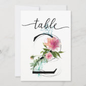 ピンクの芍薬 テーブル2 テーブルナンバー (正面)