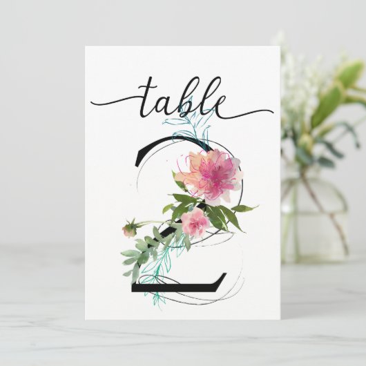 ピンクの芍薬 テーブル2 テーブルナンバー (スタンド正面)