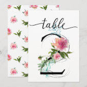 ピンクの芍薬 テーブル2 テーブルナンバー (正面/裏面)