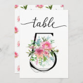 ピンクの芍薬 テーブル5 テーブルナンバー (正面/裏面)