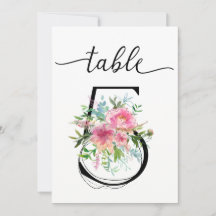 ピンクの芍薬 テーブル5 テーブルナンバー