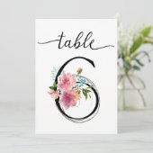 ピンクの芍薬 テーブル6 テーブルナンバー (スタンド正面)