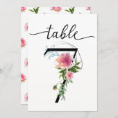 ピンクの芍薬 テーブル7 テーブルナンバー (正面/裏面)