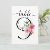 ピンクの芍薬 テーブル9 テーブルナンバー (スタンド正面)