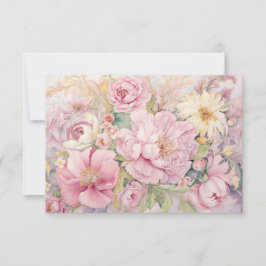 ピンクの芍薬 フラットカード サンキューカード