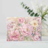 ピンクの芍薬 フラットカード サンキューカード (スタンド正面)