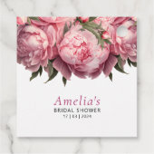 ピンクの芍薬 ブライダルシャワーのお favors タグ (裏面)