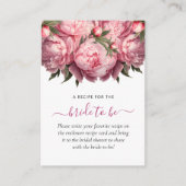 ピンクの芍薬 ブライダルシャワー エンクロージャーカード (正面)