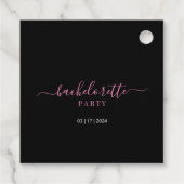 ピンクの芍薬 ブラック バチェロレッテパーティー フェイバータグ (裏面)