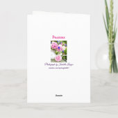 ピンクの芍薬 ブランク グリーティング カード (裏面)