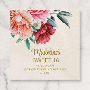 ピンクの芍薬 ブルゴーニュの花 葉 Sweet 16 フェイバータグ