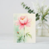 ピンクの芍薬 ポストカード (スタンド正面)