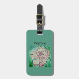 ピンクの芍薬 ラゲッジタグ