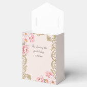ピンクの芍薬 ロココ調 ヴィンテージ フラワーベビーシャワー フェイバーボックス (オープン)