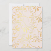 ピンクの芍薬 ロココ ヴィンテージ フラワーズ ベビー シャワー 招待状 (裏面)