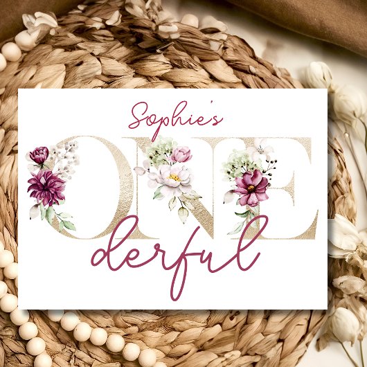 ピンクの芍薬 ワンダフル バースデー パーティー 水彩画 招待状