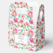 ピンクの芍薬 水彩花のブライダルシャワー フェイバーボックス (オープン)